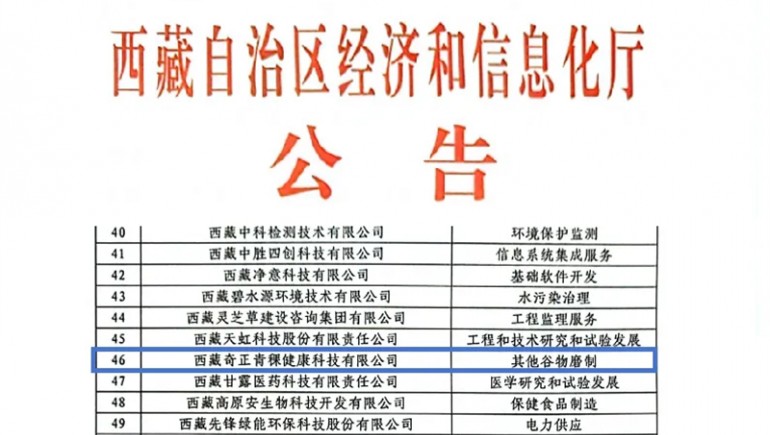 PG电子青稞荣膺立异型中小企业认证，，，，，，，引领青稞工业康健新潮流